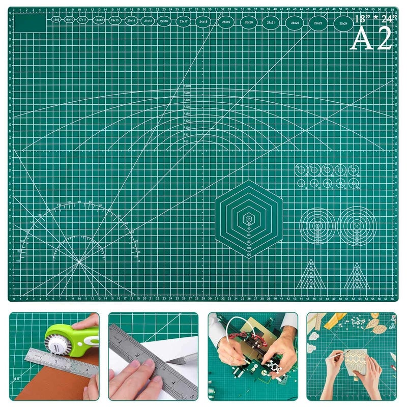 anezus Self Healing Sewing Mat Anezus 18 x 24 Large Sewing Craft Mat Fabric Cutting Mat Double Sided Rotary Mat for Crafting Quilting Sewing Scrapbooking - Image 1