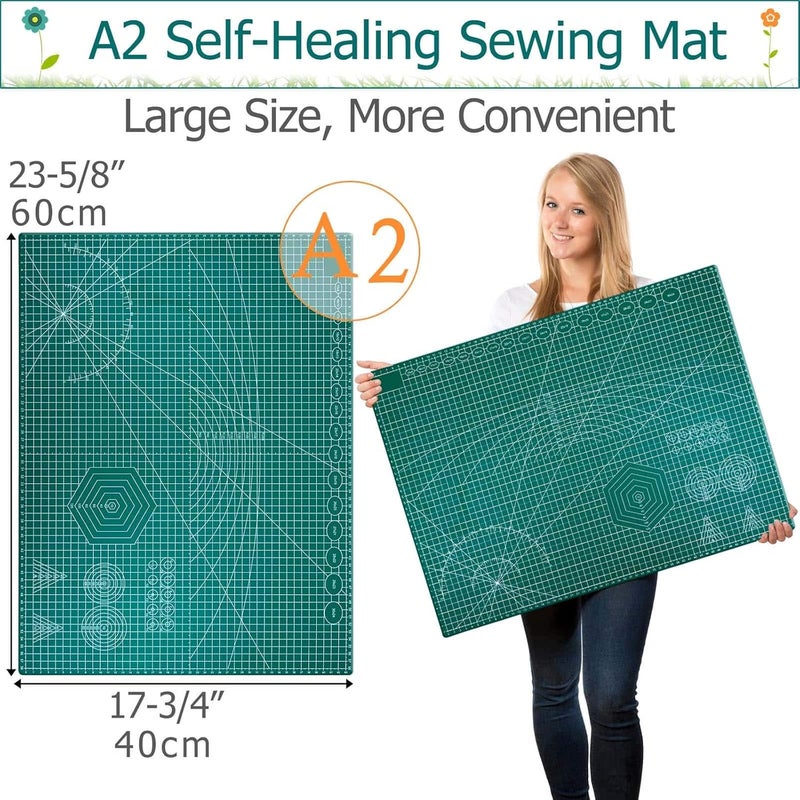 anezus Self Healing Sewing Mat Anezus 18 x 24 Large Sewing Craft Mat Fabric Cutting Mat Double Sided Rotary Mat for Crafting Quilting Sewing Scrapbooking - Image 2