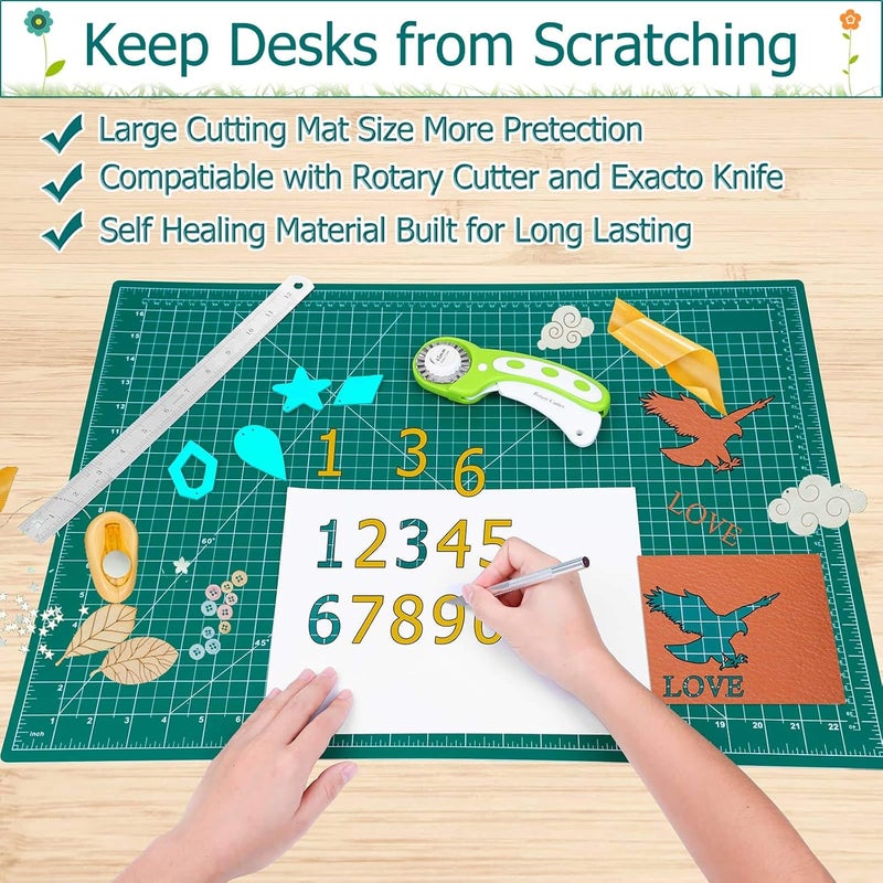 anezus Self Healing Sewing Mat Anezus 18 x 24 Large Sewing Craft Mat Fabric Cutting Mat Double Sided Rotary Mat for Crafting Quilting Sewing Scrapbooking - Image 3