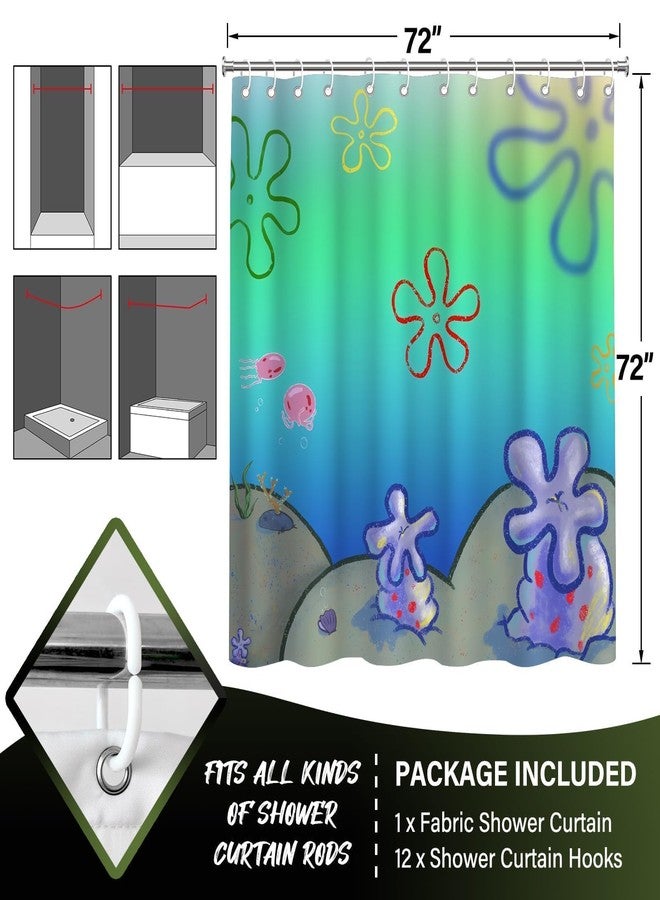 TSLOVER Anime Ocean Shower Curtains,Cartoon Bathroom Curtain,Cool Shower Curtains for Bathroom Decor,Funny Bath Curtain for Kids,72x72 Inches - Image 5