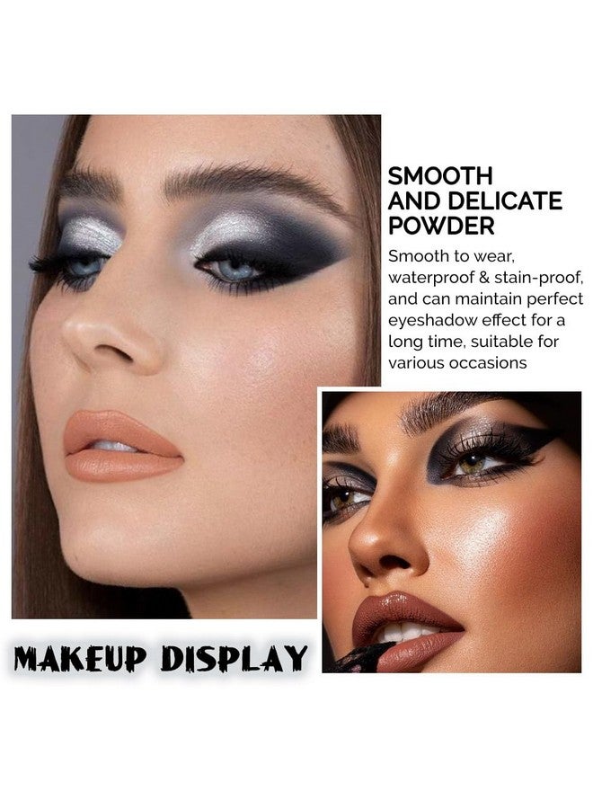 evpct 9 Colors Black Smokey Grey Gray Silver Glitter Shimmer Eye Shadow Makeup Palette Pigmented Black Matte Metallic Eyeshadow Makeup Palette Sombra Negra Para Ojos Para Ojos Brillantes - Image 3