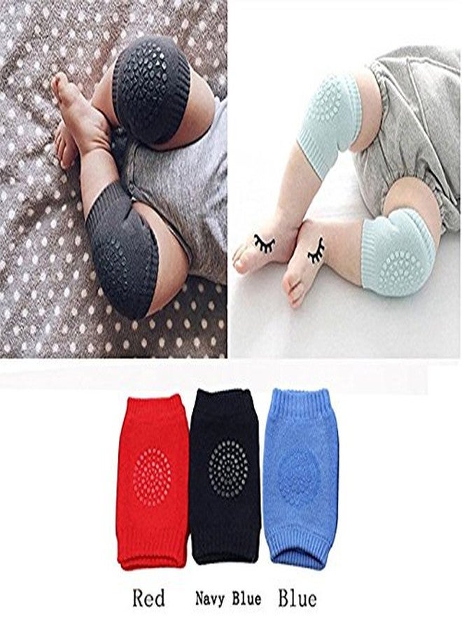Gugzy® Toddlers Knee pads, Anti-Slip Elbow KneePads Crawling Safety Protector Compression Sleeve Leg Warmer (Red + Navy + Blue, 3) - Image 3