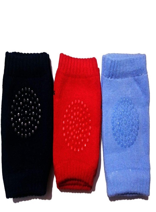 Gugzy® Toddlers Knee pads, Anti-Slip Elbow KneePads Crawling Safety Protector Compression Sleeve Leg Warmer (Red + Navy + Blue, 3) - Image 1