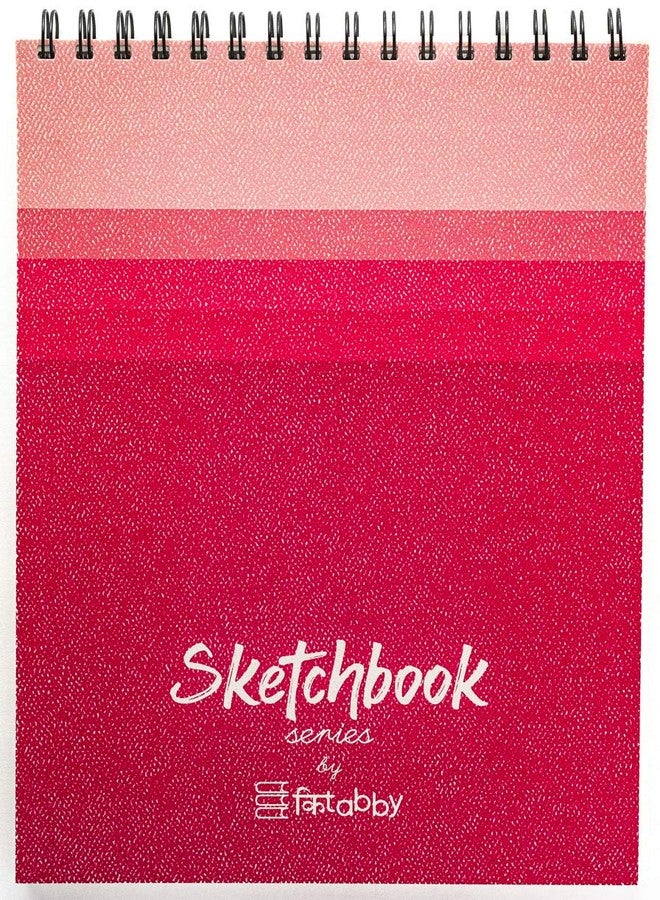 Kitabby - Sketchbook Series - A4 Size (Medium) - Wire-O Bound Sketch Book - Micro-Perforations for Easy Tear Off - 50 Sheets - 160gsm Anti-Ageing, Acid Free, Archival Grade Fine Grain Paper - (Pink) - Image 1
