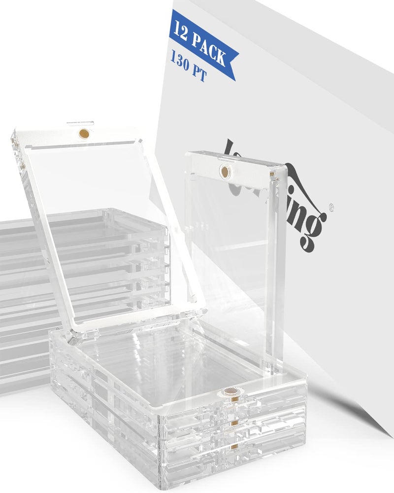 Lzerking Magnetic Card Holders 12 Pack 130PT One Touch Card Holder for Trading Card Baseball Card Sports Card - Image 2