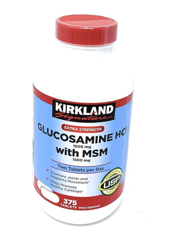 Kirkland Signature Extra Strength Glucosamine HCI 1500mg With MSM 375 Tablets