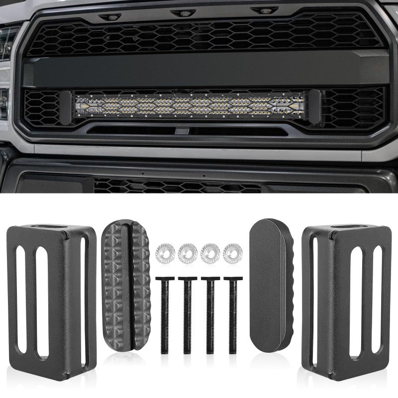 LTEODCHEW 630 Inch SingleDouble Row LED Light Bar Front Hidden Behind Grille Mounting Brackets Fit M6M8 Side Mount Light Bars for F150 Ranger RAM1500 Tocama Tundura GMC
