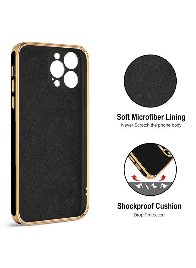 Hython Case for iPhone 12 Pro Case with Ring Stand, 360° Rotatable Ring Holder Magnetic Kickstand, Plating Rose Gold Soft TPU Bumper Camera Protection Shockproof Protective Phone Cases Cover, Black - Image 3