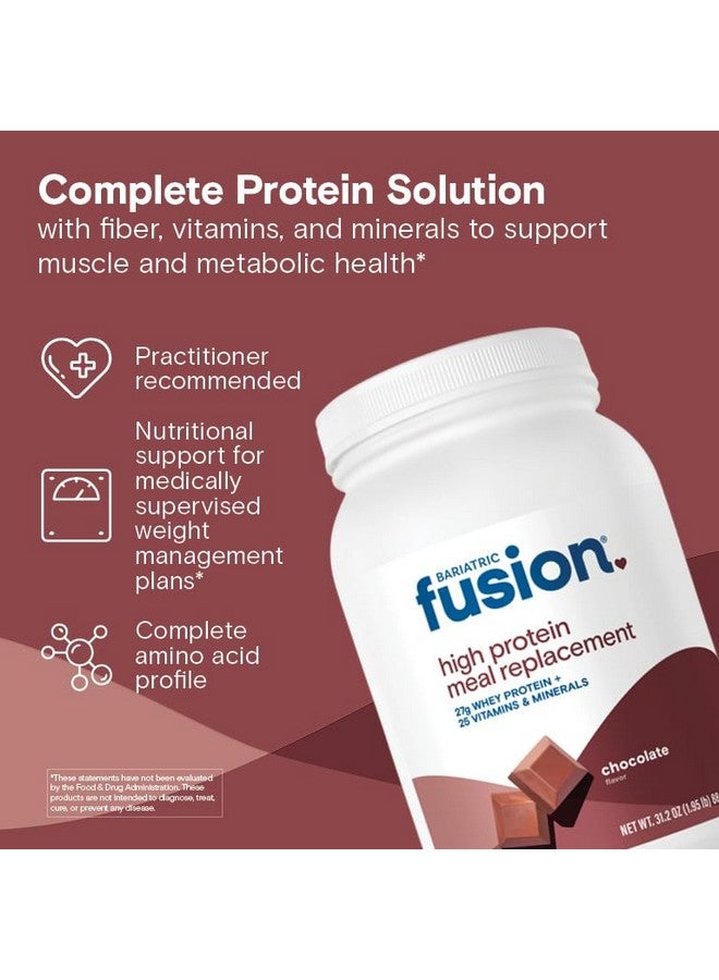 Bariatric Fusion Chocolate High Protein Meal Replacement Shake | 27g Whey Isolate Bariatric Protein Powder | Lactose Free Whey Protein Powder | Gluten and Sugar Free | 21 Servings - Image 1