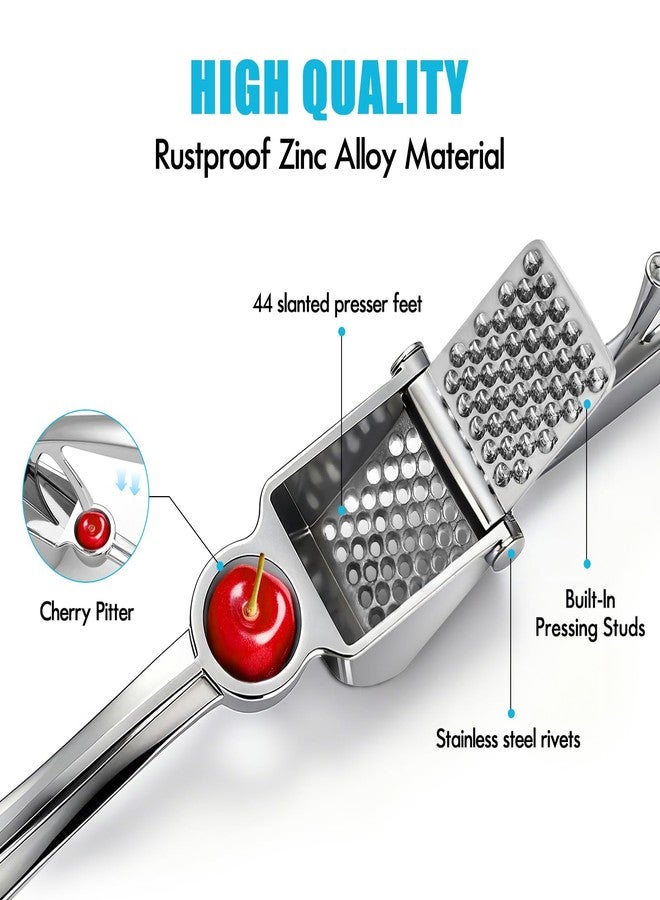 COKORA Garlic Press, Premium Kitchen Metal Garlic Crusher Masher Tool, Rust Proof & Dishwasher Safe, Heavy Duty Professional Garlic Mincer with Ergonomic Handle, Easy to Squeeze and Clean -Silver - Image 3