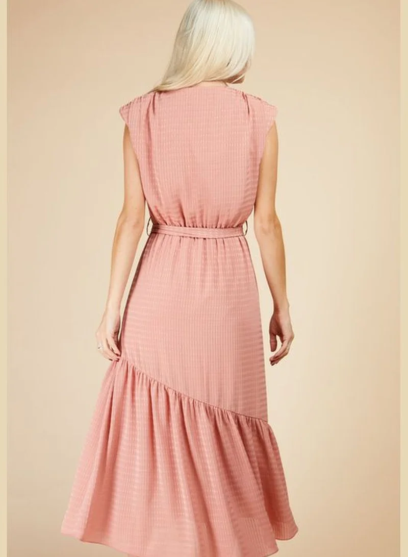 Little Mistress Little Mistress Coral Wrap Midaxi Dress