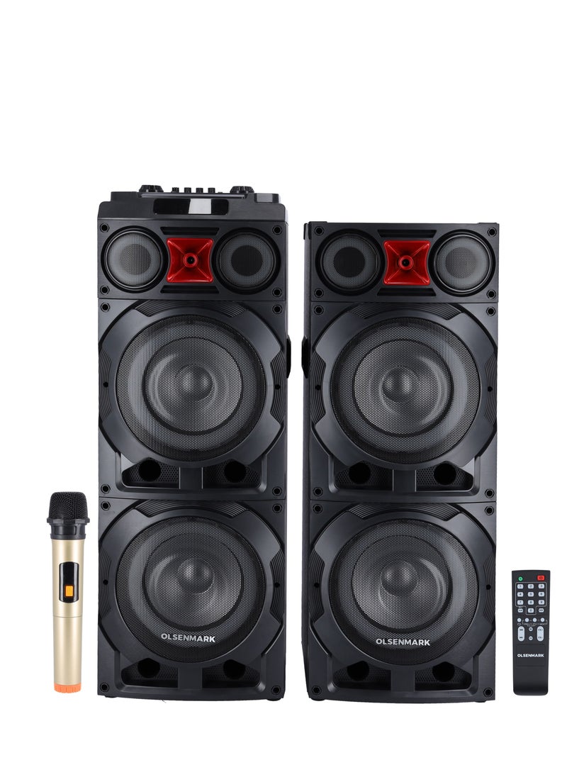Olsenmark - 2.0 Hi-Fi Stereo Speaker System | 10" Woofer | 90000W PMPO | OMMS1290 | Flash Ring RGB Light | USB/TF/FM/BT | Two Microphone | LED Display | Remote Control - Image 1