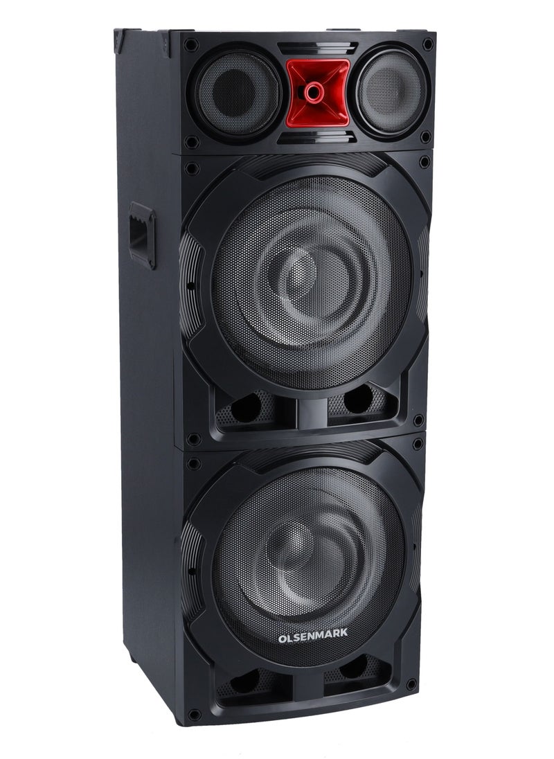 Olsenmark - 2.0 Hi-Fi Stereo Speaker System | 10" Woofer | 90000W PMPO | OMMS1290 | Flash Ring RGB Light | USB/TF/FM/BT | Two Microphone | LED Display | Remote Control - Image 1