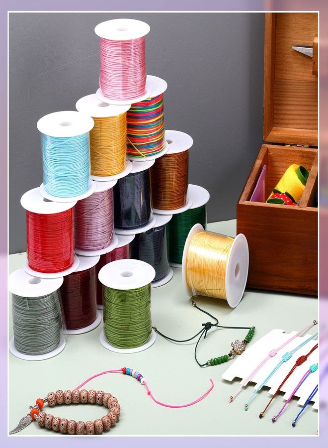 Kenning 70 Rolls Nylon String for Bracelets 70 Colors Chinese Knotting Cord 0.8mm Nylon Trim Cord Beading String Thread for Kumihimo Jewelry Making Friendship Necklace Macrame DIY Craft, 1540 Yards Total - Image 5