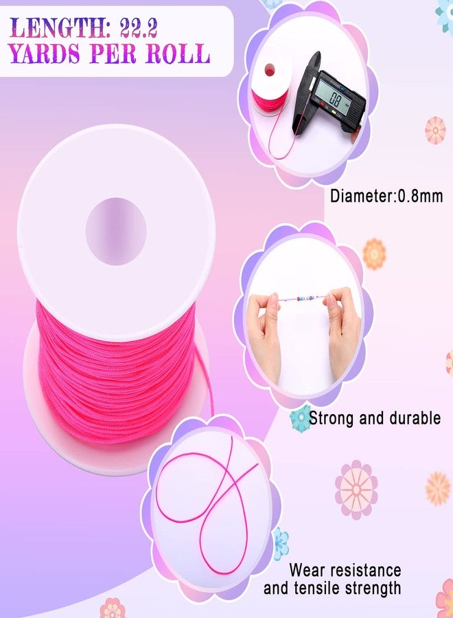 Kenning 70 Rolls Nylon String for Bracelets 70 Colors Chinese Knotting Cord 0.8mm Nylon Trim Cord Beading String Thread for Kumihimo Jewelry Making Friendship Necklace Macrame DIY Craft, 1540 Yards Total - Image 2