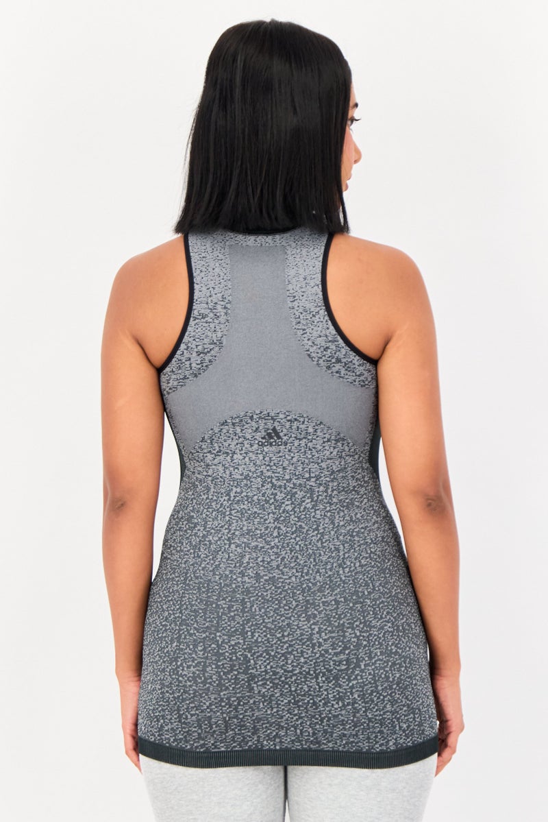 Adidas Women Sportswear Fit Sleeveless Training Tank Top, Grey - Image 3