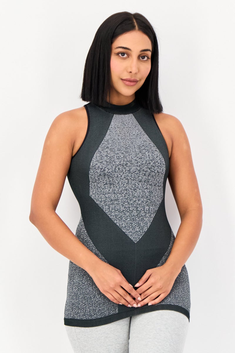 Adidas Women Sportswear Fit Sleeveless Training Tank Top, Grey - Image 1