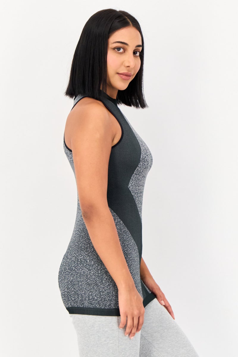 Adidas Women Sportswear Fit Sleeveless Training Tank Top, Grey - Image 2