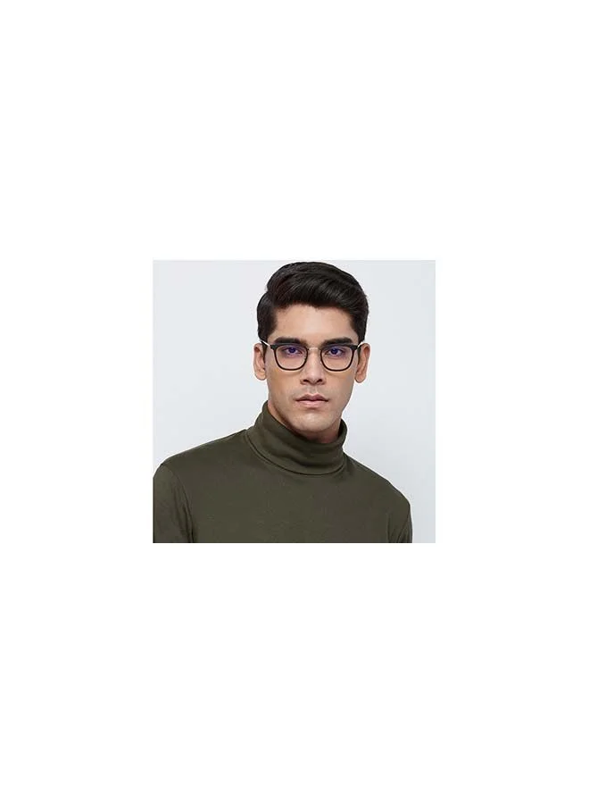 Lenskart Blu Zero Power Blue Cut & Antiglare Square Shape Computer Eyeglasses LB E13529 - Lens Size: 49mm - Grey
