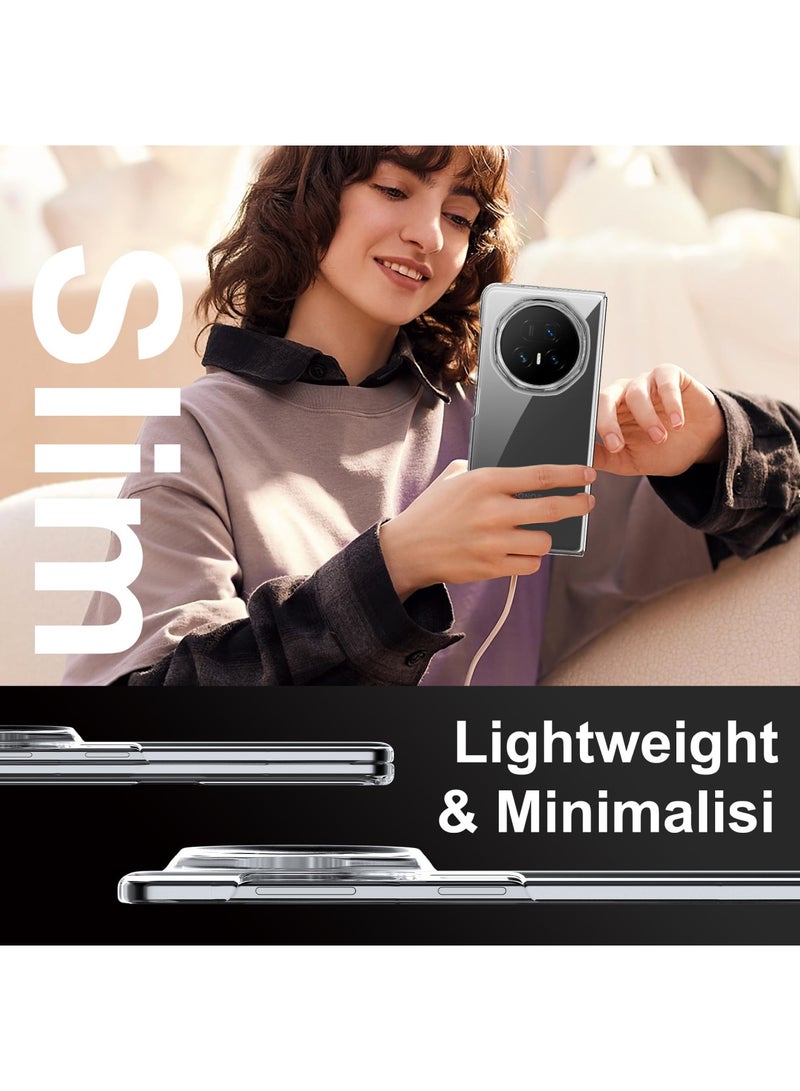 Aookay Compatible with Honor Magic V5 2025 Case, Crystal Clear Anti-Yellow Hard PC Mil-Shockproof 0.3mm Raised Bezels Ultra-Thin Cover (Clear) - Image 5