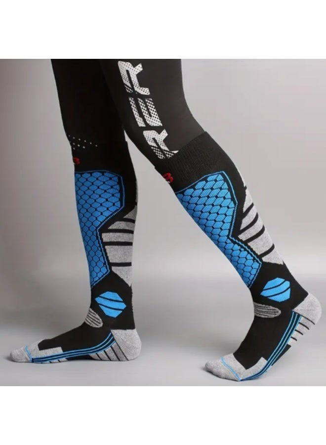 زوج واحد من جوارب الرجال الشتوية الحرارية بطول الركبة – سميكة ودافئة وقابلة للتهوية للتزلج والمشي والأنشطة الخارجية (EU 39-45 / US 6.5-11.5 / UK 6-11) - Image 3