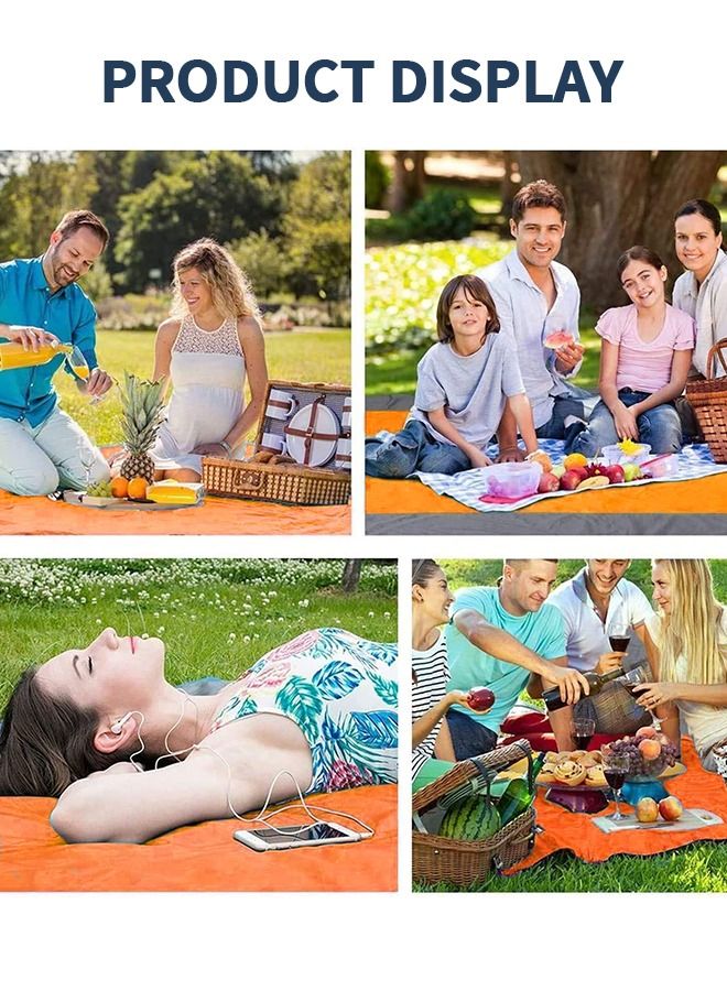 GROIC Beach Blanket Waterproof Sandproof 2.1M*2M- Large Beach Mat Sandproof Fits for 4-6 Adults, Waterproof Beach Mat with Zipper Pocket, Outdoor Beach Mat for Travel, Camping, Hiking - Image 5
