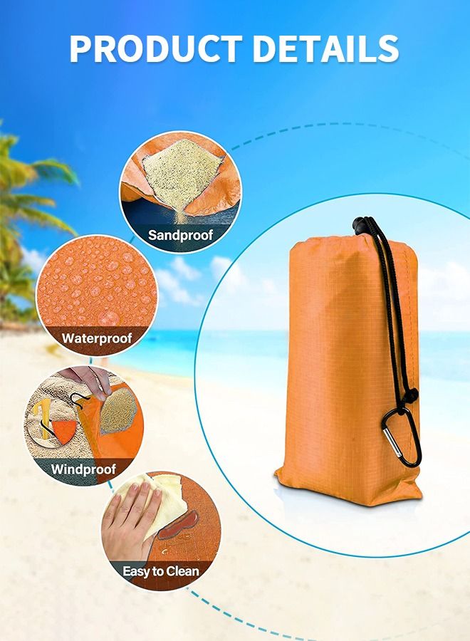 GROIC Beach Blanket Waterproof Sandproof 2.1M*2M- Large Beach Mat Sandproof Fits for 4-6 Adults, Waterproof Beach Mat with Zipper Pocket, Outdoor Beach Mat for Travel, Camping, Hiking - Image 2