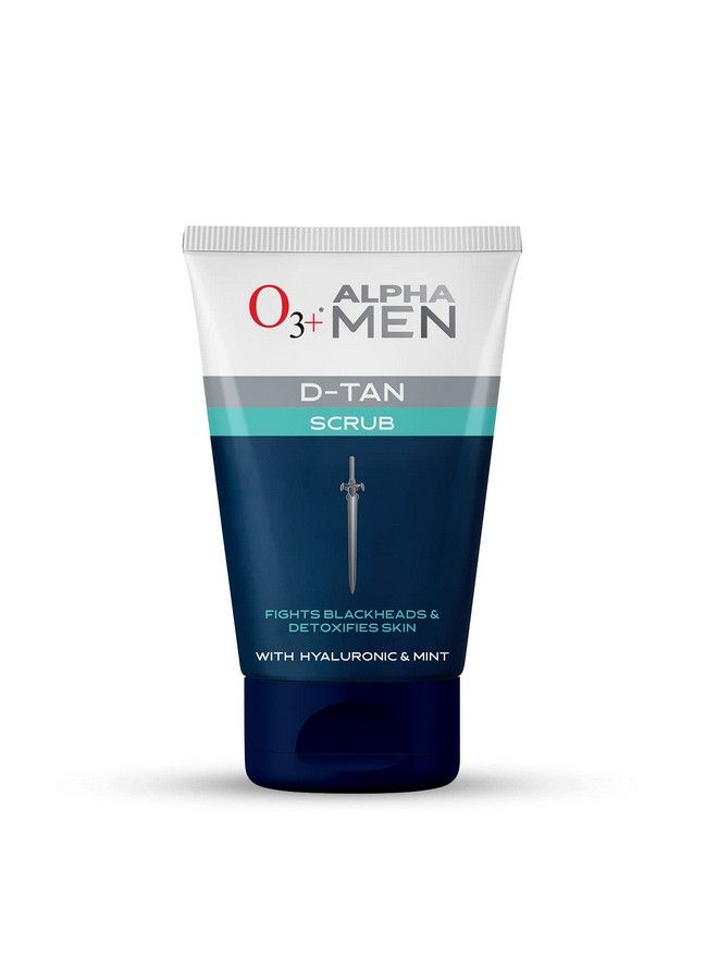 O3+ Alpha Men Acno Dtan Scrub With Hyaluronic & Mint 50G Detan Scrub For Tan Removal; Fights Blackheads & Detoxifies Skin - Image 1
