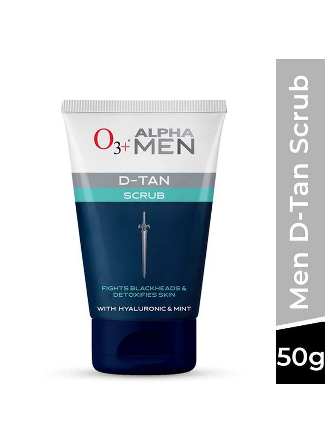 O3+ Alpha Men Acno Dtan Scrub With Hyaluronic & Mint 50G Detan Scrub For Tan Removal; Fights Blackheads & Detoxifies Skin - Image 3