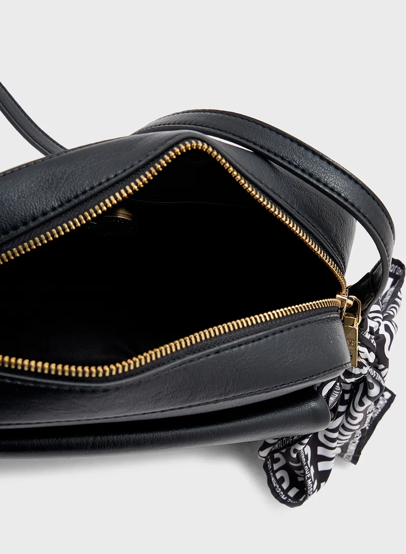 Love Moschino Logo Detailed Zip Over Crossbody