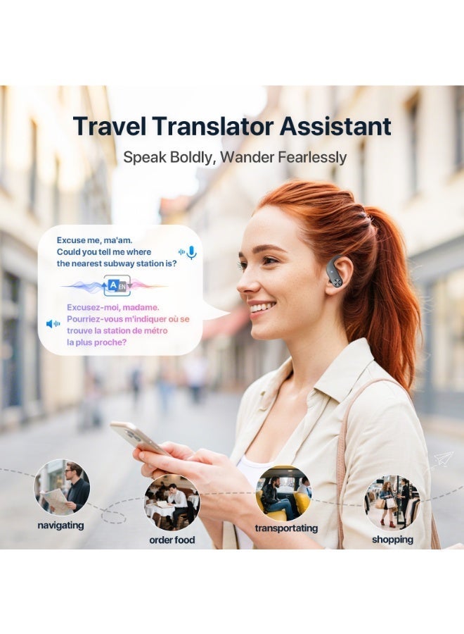EXCLIFE Multifunctional smart translation ear-hook wireless Bluetooth headset - Image 3