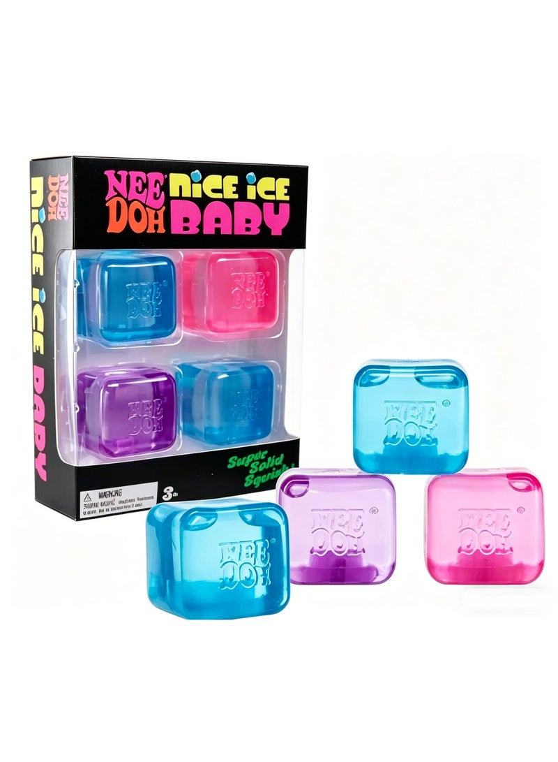 Needoh Nice Ice Baby – Mini Ice Cube Squishy Fidget Toy (4-Pack) - Image 1