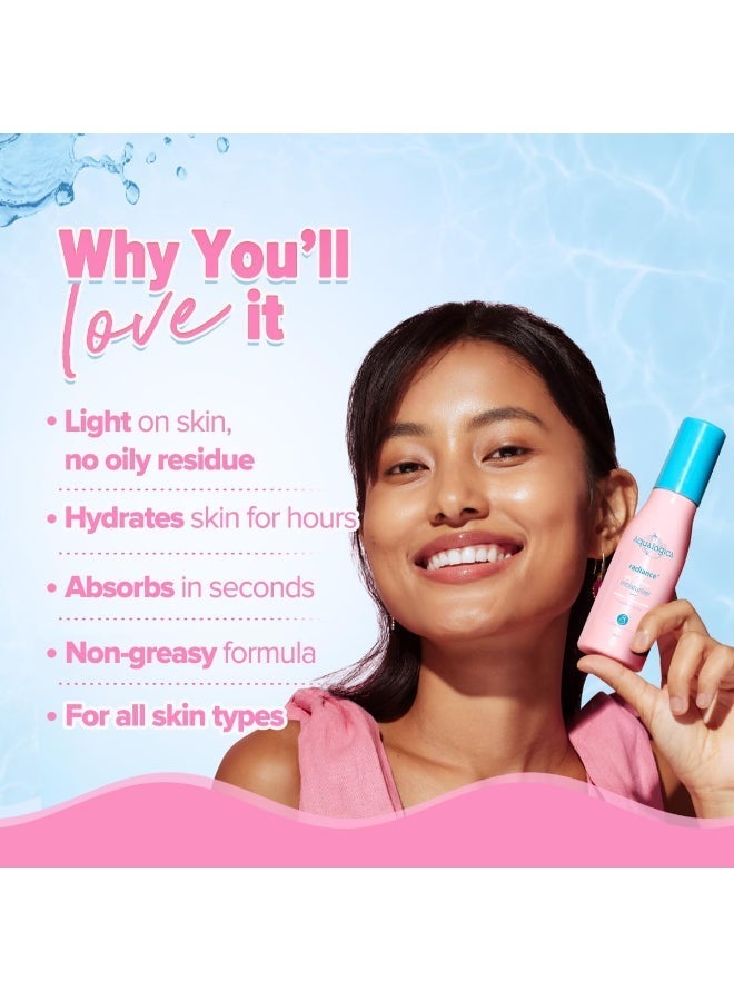 أكوالوجيكا Aqualogica Radiance+ مرطب خالي من الزيوت بالبطيخ والنياسيناميد لبشرة مختلطة ومغذية بعمق وخالية من الزيوت ومشرقة للرجال والنساء - 100 جم - Image 4