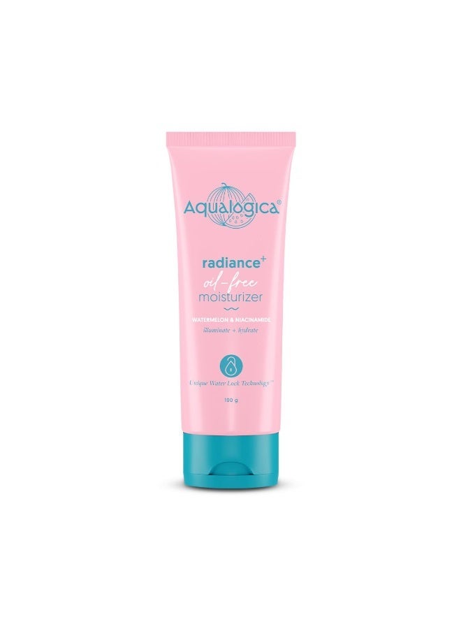 أكوالوجيكا Aqualogica Radiance+ مرطب خالي من الزيوت بالبطيخ والنياسيناميد لبشرة مختلطة ومغذية بعمق وخالية من الزيوت ومشرقة للرجال والنساء - 100 جم - Image 1