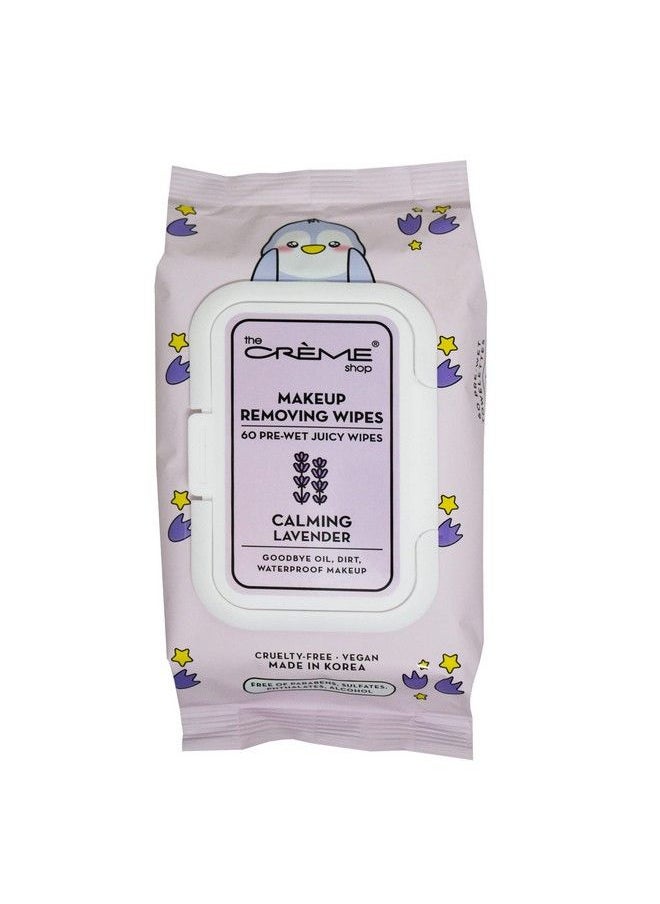 The Crème Shop - Juicy Makeup Remover Wipes Made With Calming Lavender | Make Up Remover | Cleansing Wipes | Hydrating Makeup Wipes (60 Pre Wet Juicy Wipes) - Image 1