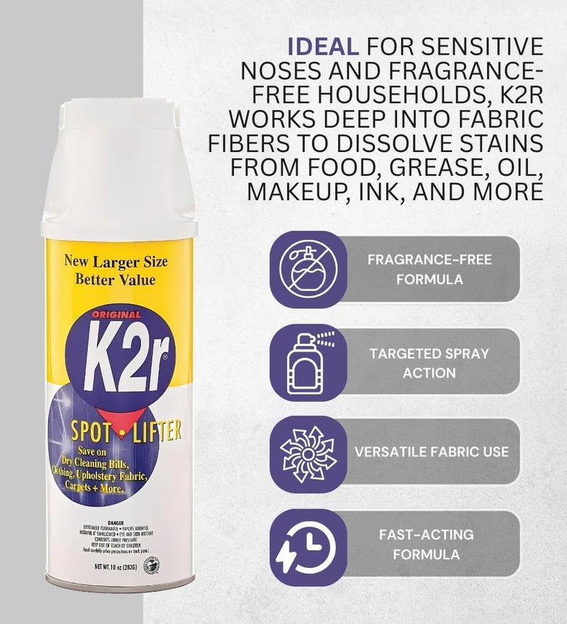 K2R No Scent Spot Treatment Stain Remover 10 Oz Spray - Image 3
