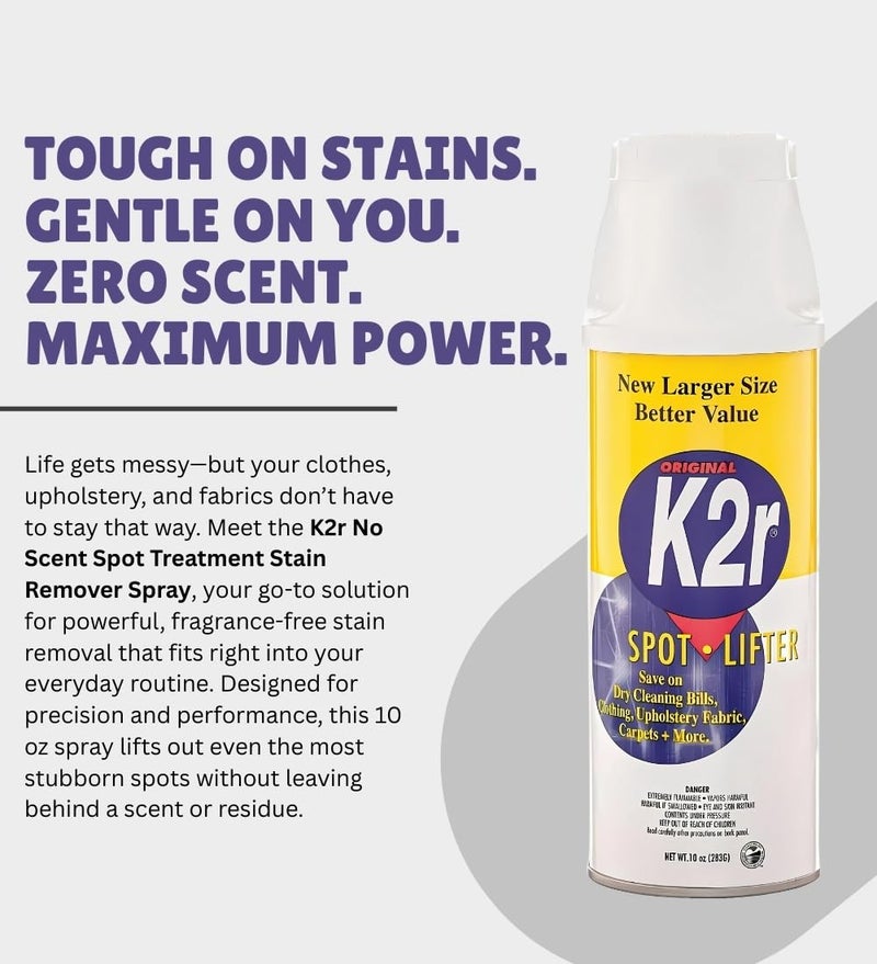 K2R No Scent Spot Treatment Stain Remover 10 Oz Spray - Image 2