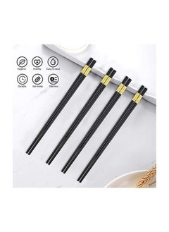 Generic 5 Pairs Fiberglass Chopsticks Black And Gold  - Image 2