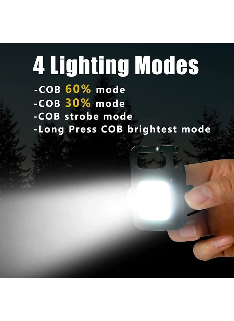 Home Brilliant Home Brilliant Mini Rechargeable Keychain Light with Bottle Opener Collapsible Bracket Carabiner Pocket Magnetic COB Light for Night Running Camping Fishing  - Image 5