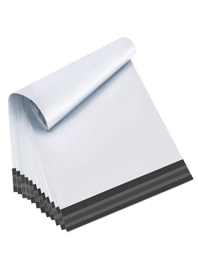 KORCCI 100 White Poly Mailer Shipping Bag Envelopes Self Adhesive Mailing Envelopes, Flexible Secure Packaging for Shipping Supplies, Water Proof, Tear Resistant 100 Pack Postal Bags (10x13in) - Image 1