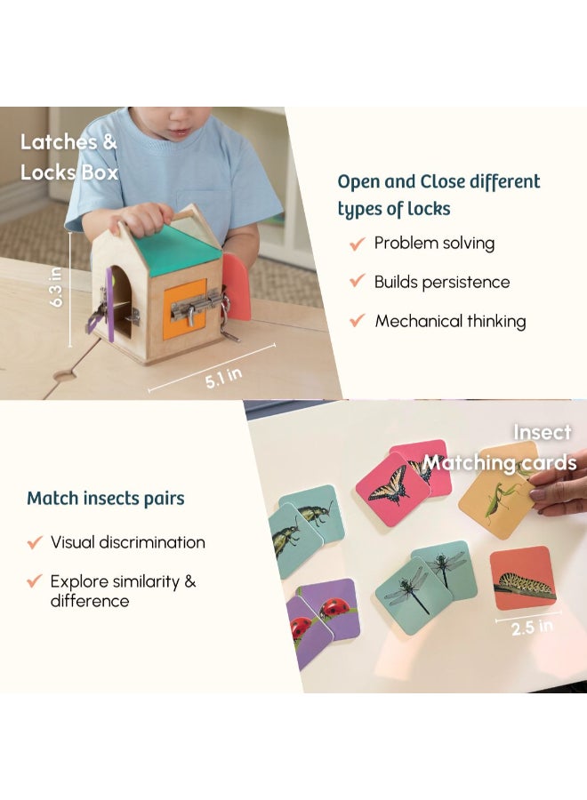 Curious Cub ألعاب خشبية تعليمية مونتيسوري للأطفال من 21 شهرًا فما فوق  ألعاب مونتيسوري للأطفال من 1 سنة فما فوق  ألعاب تطوير حل المشكلات وتنمية الدماغ  مهارات الحركة الدقيقة  هدية للأطفال بعمر سنة - Image 4