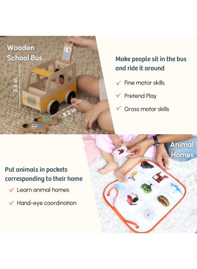 Curious Cub ألعاب خشبية تعليمية مونتيسوري للأطفال من 21 شهرًا فما فوق  ألعاب مونتيسوري للأطفال من 1 سنة فما فوق  ألعاب تطوير حل المشكلات وتنمية الدماغ  مهارات الحركة الدقيقة  هدية للأطفال بعمر سنة - Image 3