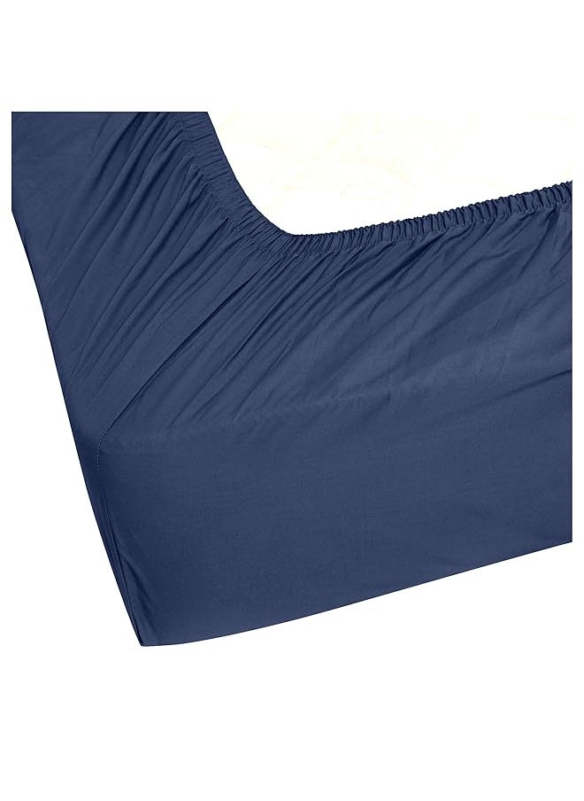 erorex Ultra Soft Fitted Sheet Breathable Easy To Wash Twin Xl Midnight Blue  - Image 2