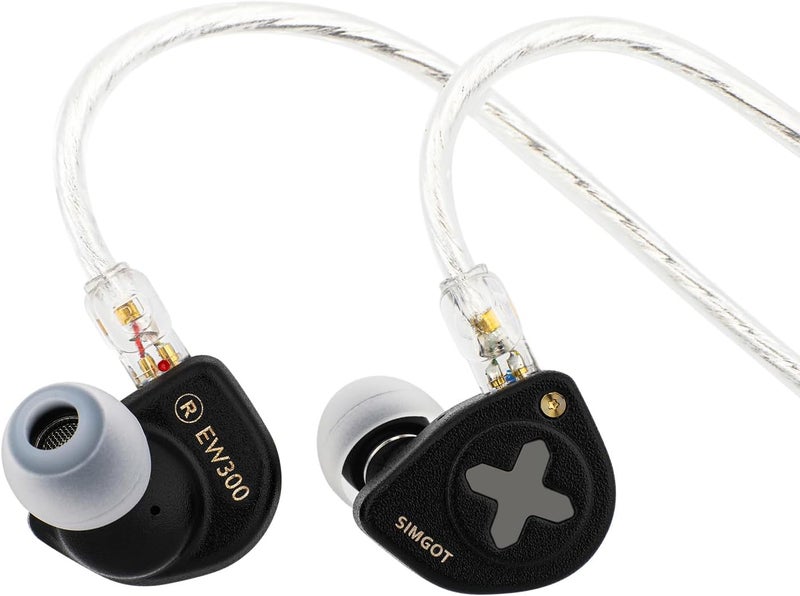 Linsoul SIMGOT EW300 1DD+1Planar+1PZT Hybrid Driver in Ear Monitor, Wired Earbuds IEM, Gaming Earbuds with Detachable Nozzles, Silver-Plated OFC IEM Cable for Audiophile Musician (EW300 DSP) - Image 1