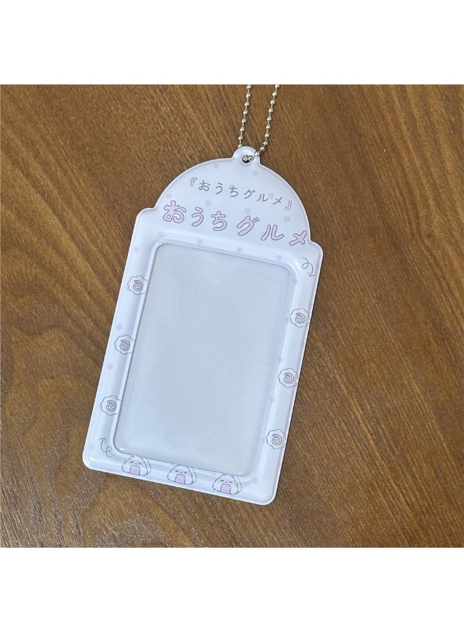 NIBEMINENT 1 - Piece PVC Mint Green Girl Kpop Photo Card Holder Pendant Key Chain ID Badge Holder ID Card Holder Photo Card Protector for School ID Office ID Access Card for Women Girls - Image 1