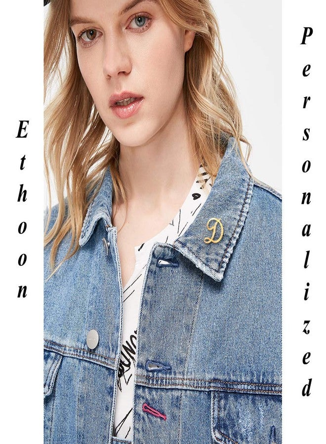 إيثون بروش صغير بحرف أولي، دبوس طية صدر السترة، دبوس ربطة عنق، هدايا شخصية بالاسم للنساء والرجال، ذهبي اللون J - Image 2