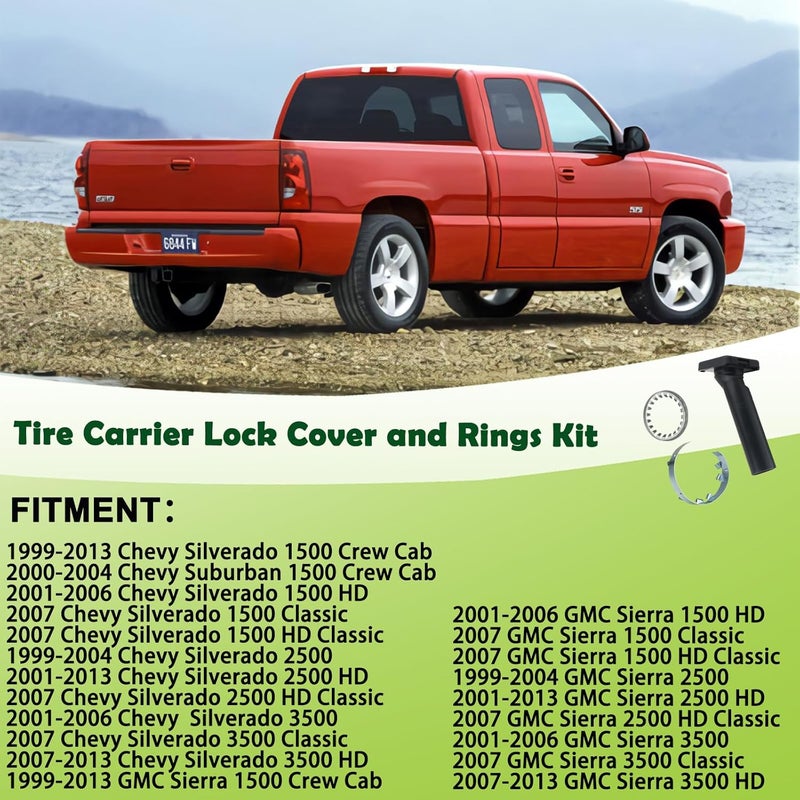omoZone Spare Tire Carrier Lock Cylinder Cover Kit - Image 3