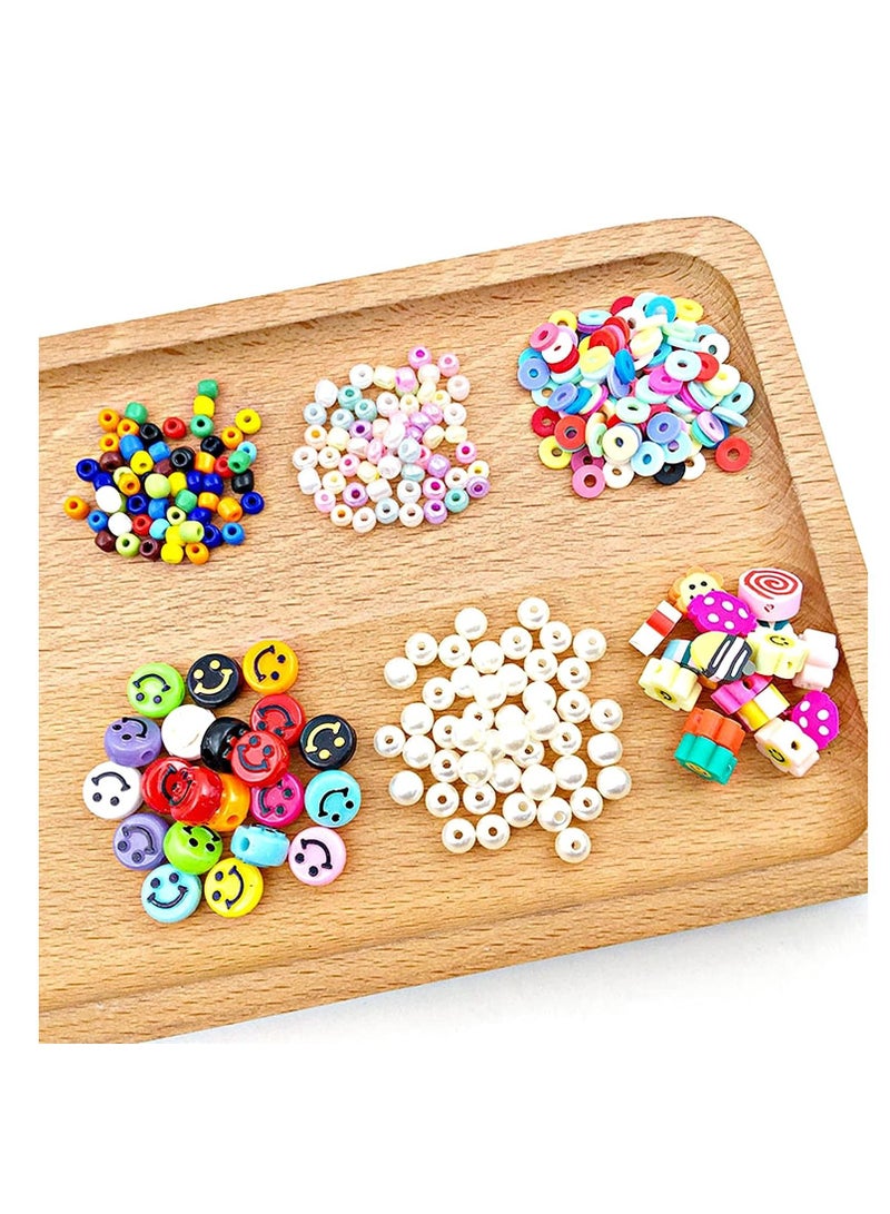 1300Pcs Smiley Face Polymer Clay Beads for Jewelry Making Included Mixed Fruit Spacer Beads Color Polymer Clay Beads Smiley Beads Pearl Beads and Seed Beads for Women and Girls - Image 5