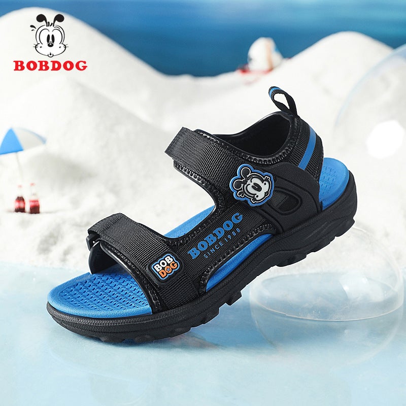 Babudou Boys Sandals Summer Middle And Large Children Soft Sole Anti-Slip Beach Shoes Children'S Open-Toe Casual Shoes - Image 1