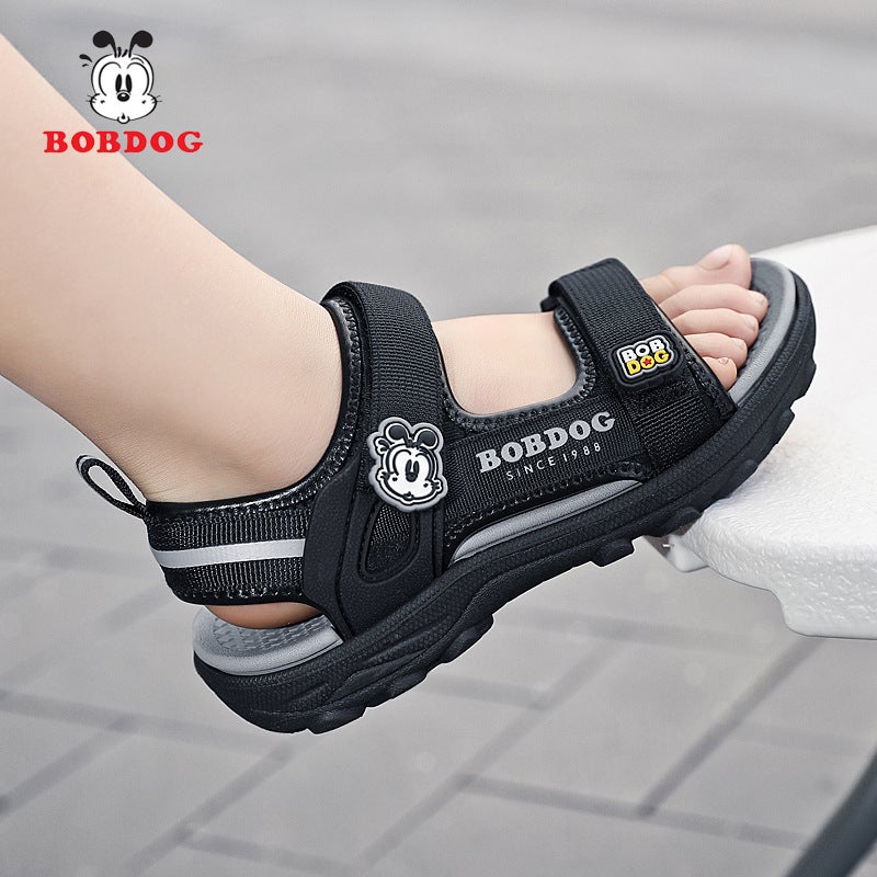 Babudou Boys Sandals Summer Middle And Large Children Soft Sole Anti-Slip Beach Shoes Children'S Open-Toe Casual Shoes - Image 2